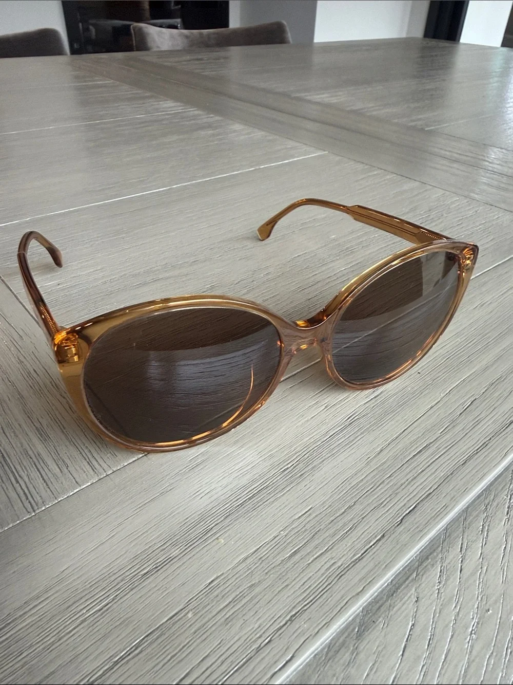 Fendi Amber Tinted Round Sunglasses